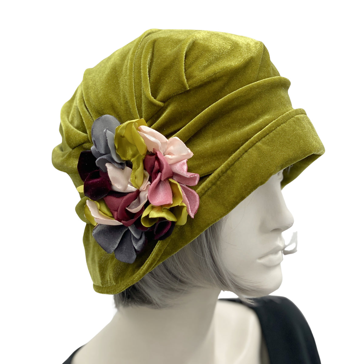 Black Ladies Hat with Large flower| Shenor Collections