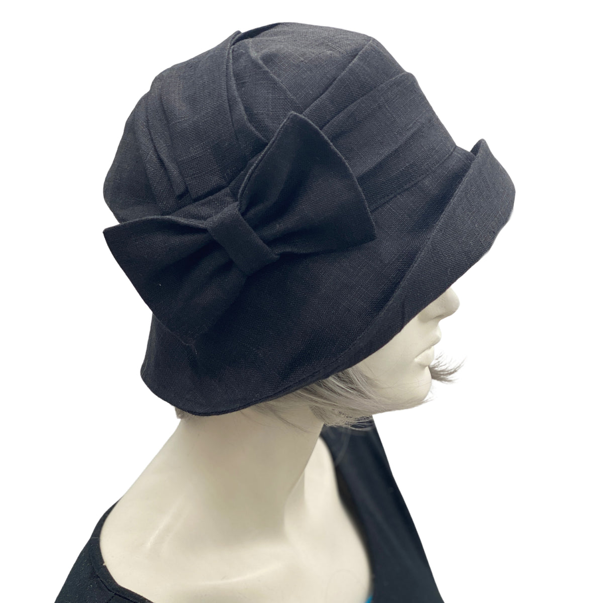 Vintage Style Linen Cloche Hat with Bow | The Alice