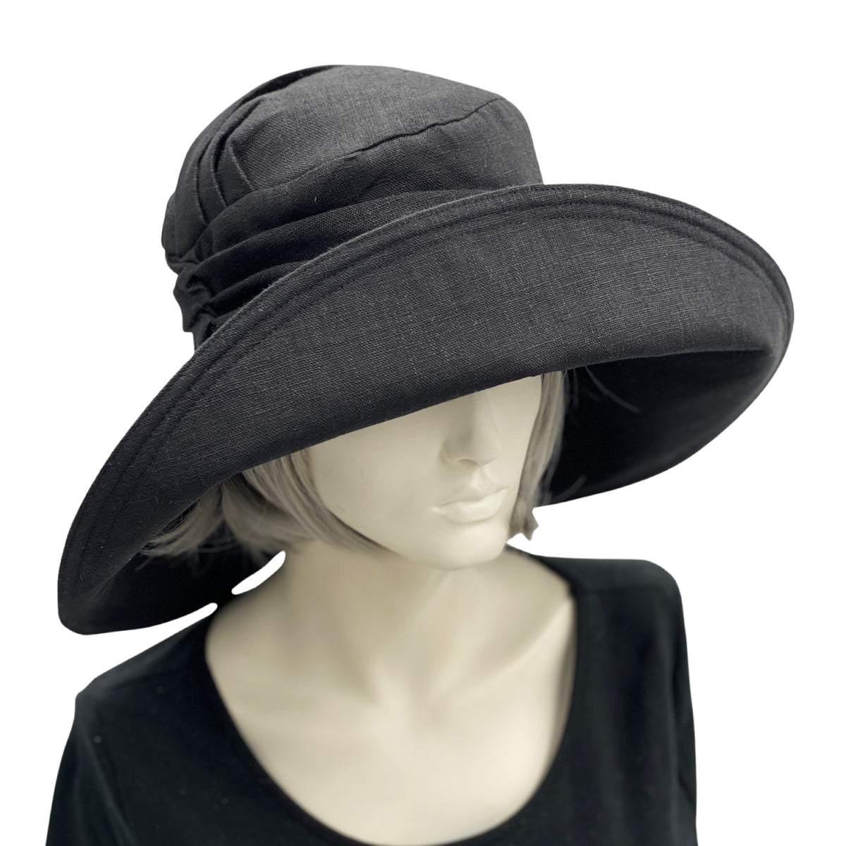 Linen Wide Brim Vintage Inspired Hat for Women