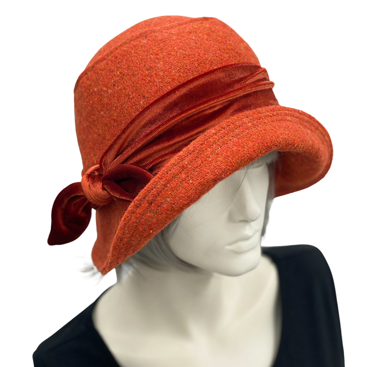 Orange cloche sale hat