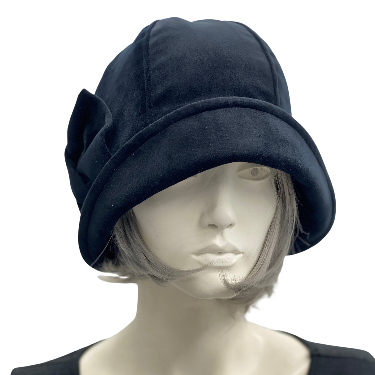 Velvet 1920's Style Cloche Hat with Bow in Several Color Options | The