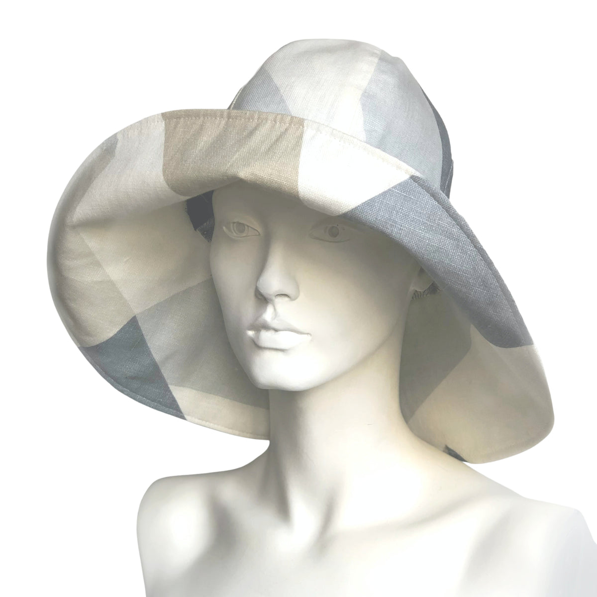 Wide Brim Summer Sun Hat Neutral Linen