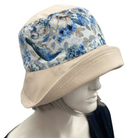 Summer Hats Women, Size Medium Ready to Ship, Cloche Hat, Handmade Sun Hat, Floral Garden and Tea Party Hat