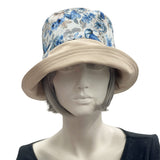 Summer Hats Women, Size Medium Ready to Ship, Cloche Hat, Handmade Sun Hat, Floral Garden and Tea Party Hat