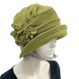 Fashionable Camel Fleece Women's Cloche, Handmade Satin Lined Winter Hat