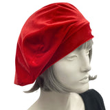 Red Beret, Velvet Hat, Satin Lined, Beret Hats for Women, Size Petite Ready to Ship, Wife Birthday Gift, Handmade in USA