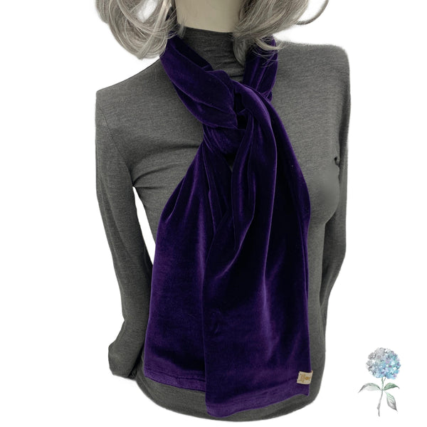 Handmade Purple Long Velvet Scarf for Women, Also Available in More Colors