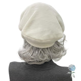 Cream Fleece Beret for Women, Satin Lined Winter Hat, Handmade in the USA