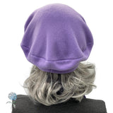 Fleece Beret, Satin Lined Winter Hat, Ready to Ship in a Size Medium Lilac Purple, Last Minute Gift Ideas