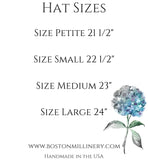 Hat sizes Boston Millinery