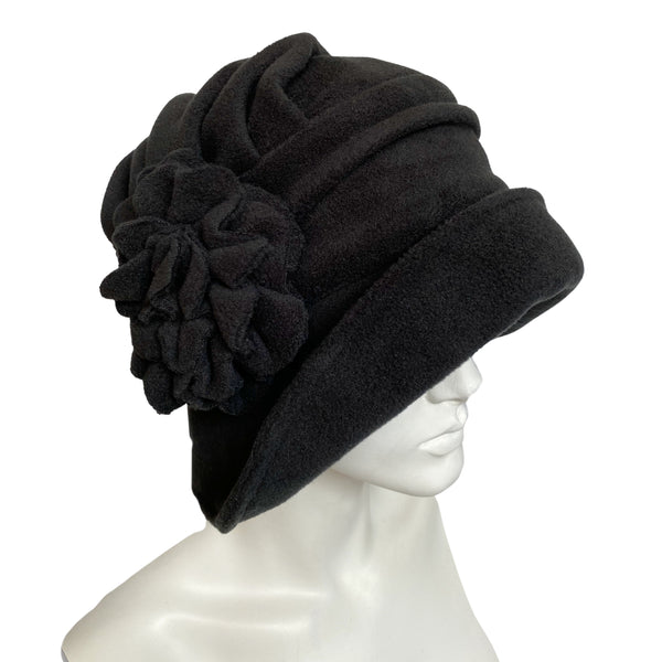 Ladies Winter Fleece Hat Flapper Style