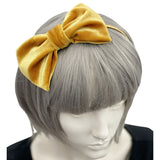 Gold Velvet Bow Headband handmade top view
