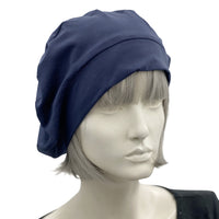 Berets for Women in Soft Navy Blue Stretch Jersey, or Choose your Color, Summer Hats Women, Handmade in the USA