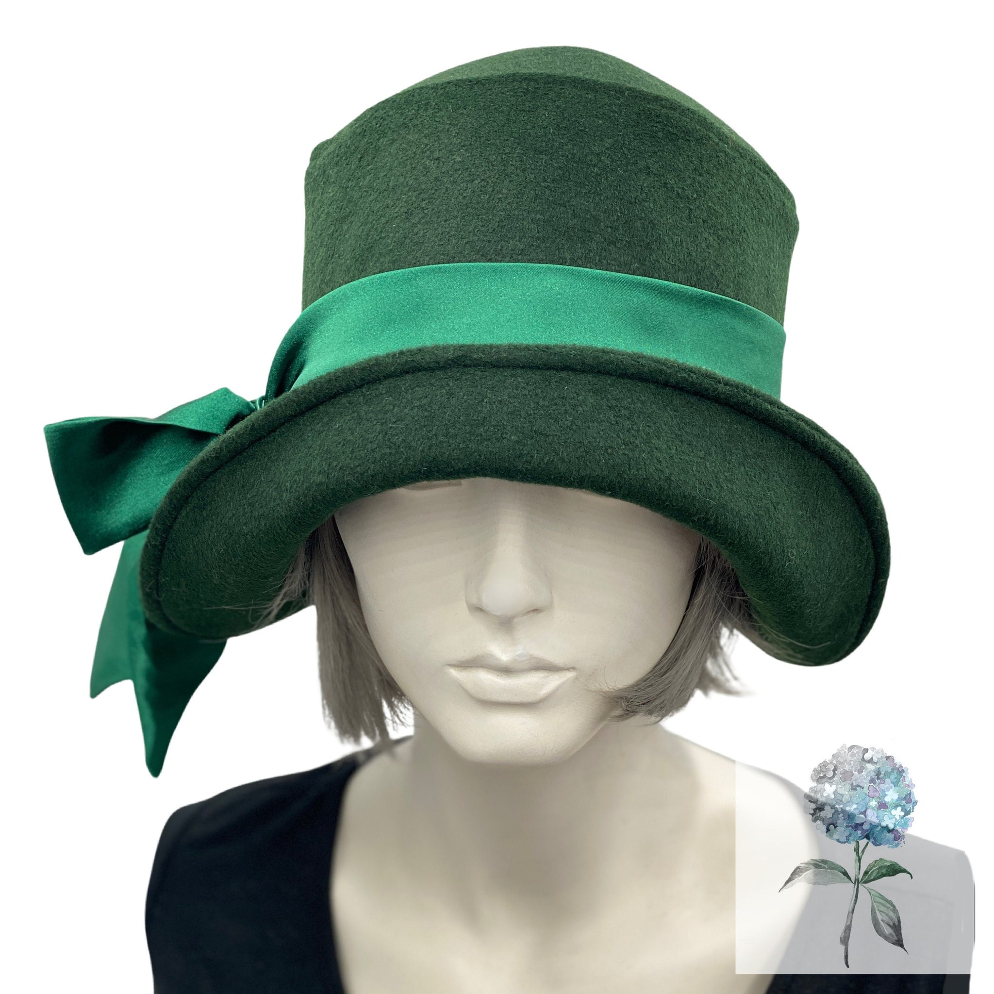 Dark green hat online